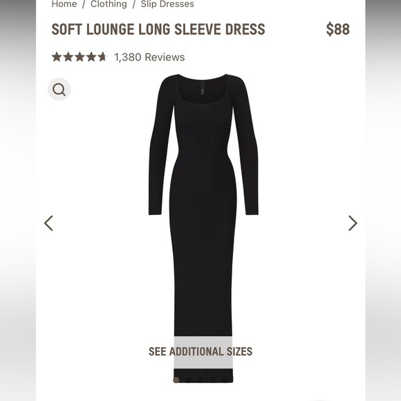 SKIMS soft lounge long sleeve maxi scoop neck dress - Picture 4 of 4